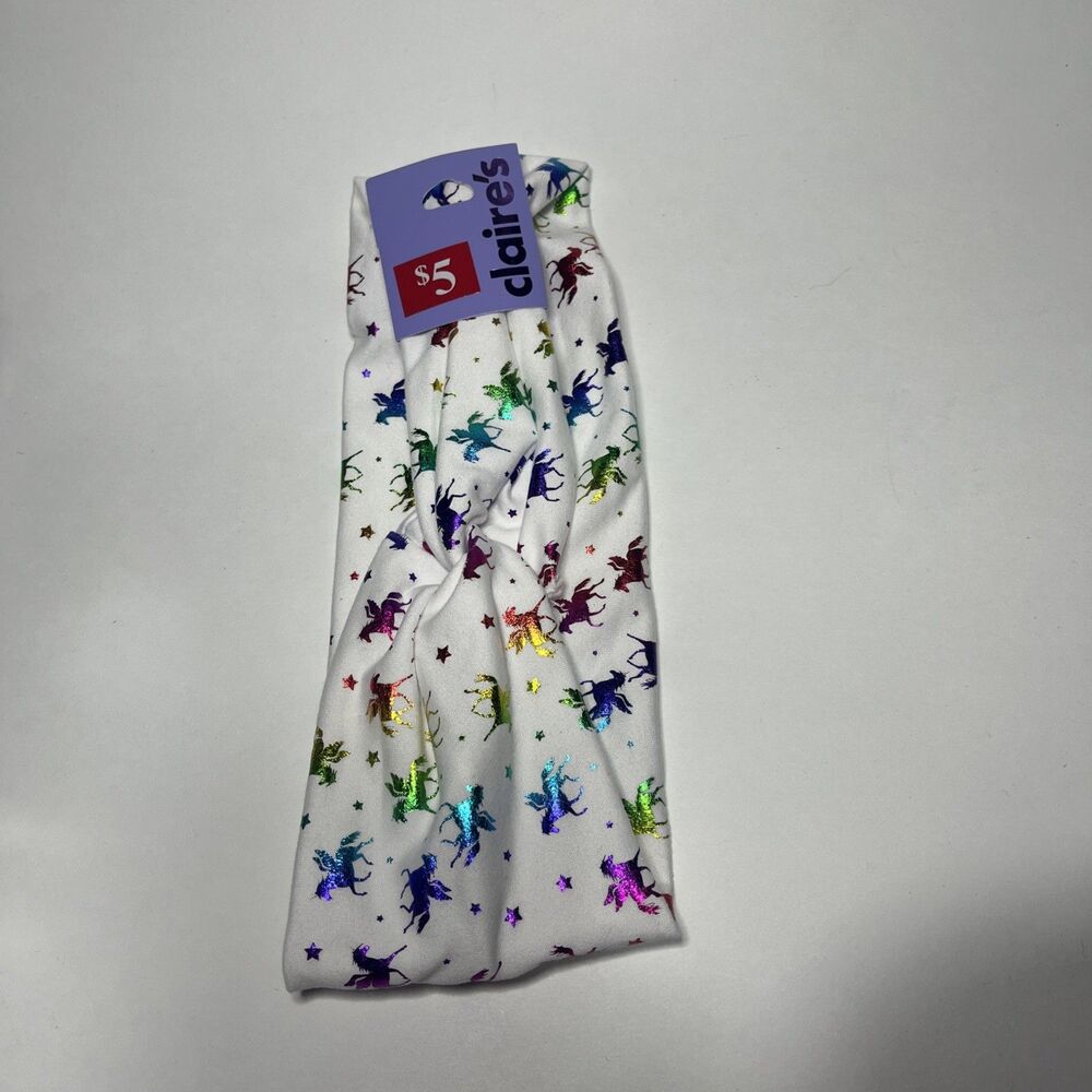 Rainbow Unicorn Twist Headband Hair Accessory ,stretchy From Claire’s